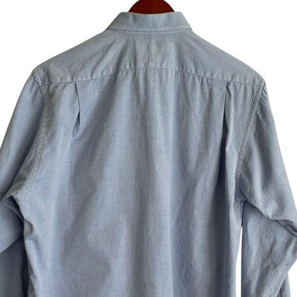 Cricketeer Mens Shirt Blue 15 32 Twill Cotton Button Up Preppy Office Travel - Picture 7 of 10
